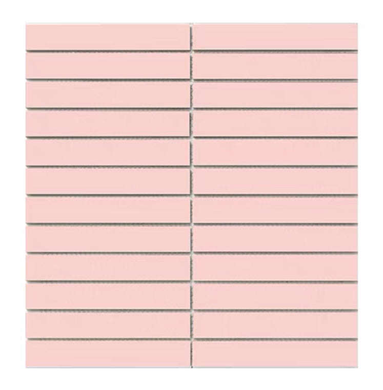 โมเสค TIMELESS TILES RM STRIP MOSAIC TILES 29.5X28 ซม. ผิวด้าน สีชมพู (ราคา/ตร.ม.)_0